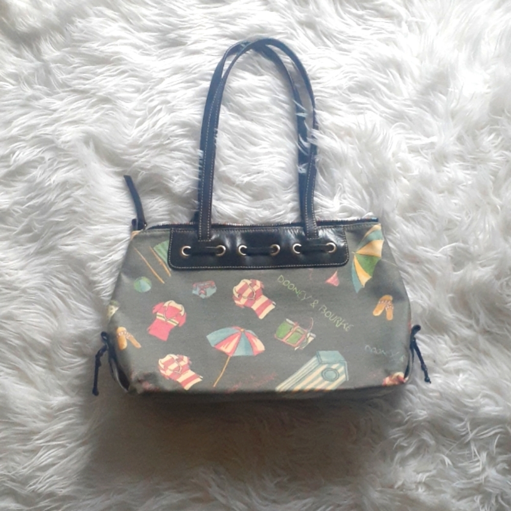 Dooney & Bourke East West Slouched Beach Themed Black Purse Bag